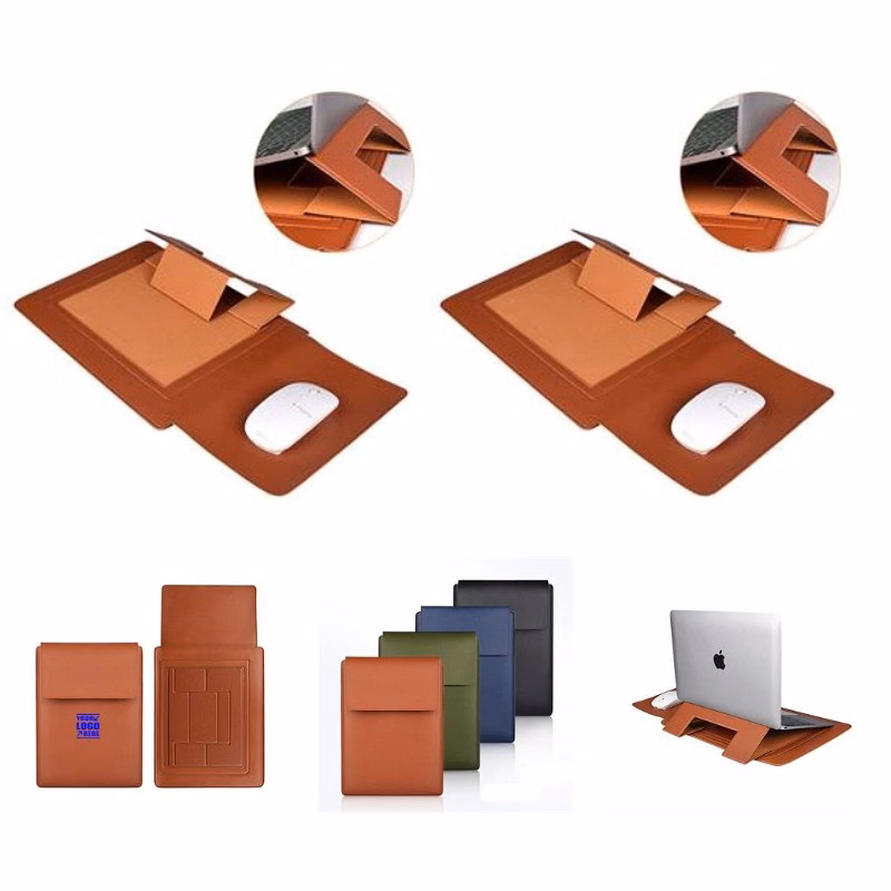 Laptop Sleeve with Stand and Mouse Pad Pu Leather