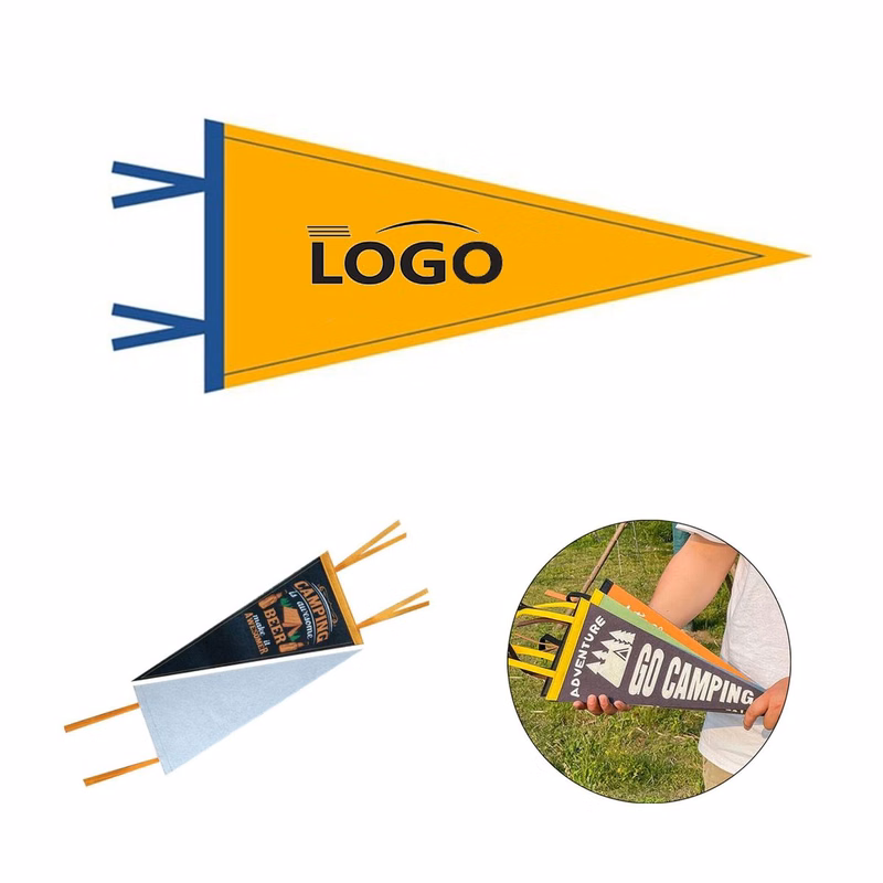 Full Color Single Sided Felt Pennant Flag Banner