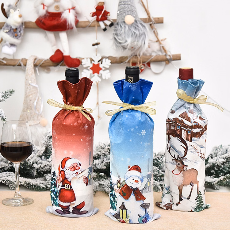 Christmas Fleece Wine Bottle Holder