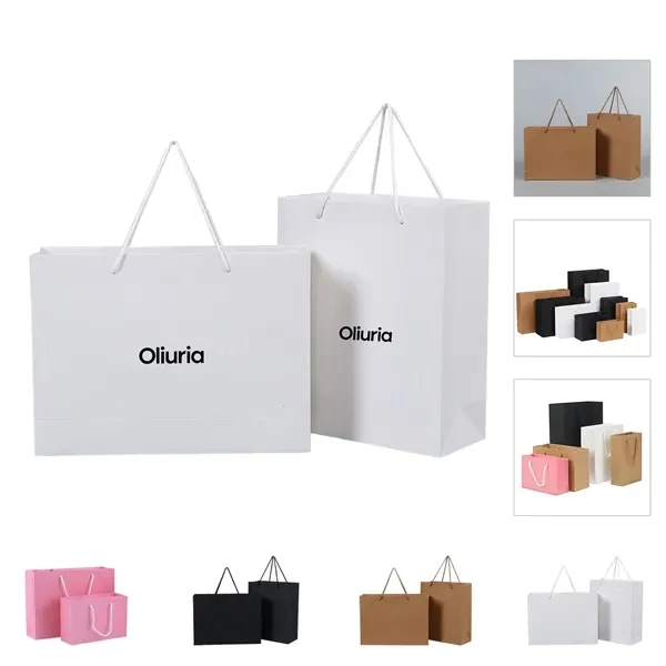 Custom 10x4x8 Cotton Handle Paper Tote Bag Matte Laminated — Reusable Shopping, custom tote bag with logo imprint 1