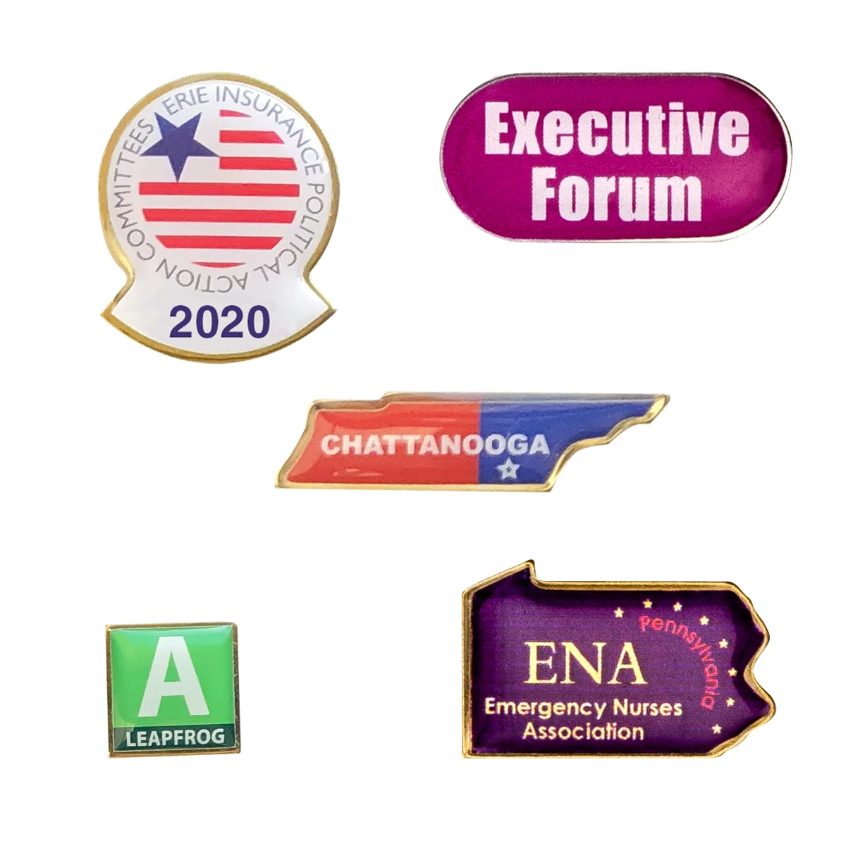 USA Made Metal Lapel Pin w/Epoxy Dome Full Color - Up to 1.25"x1.25" 1