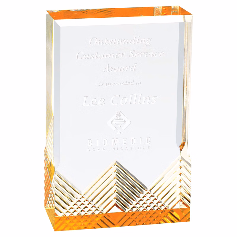 3.5" x 5" Gold Apex Mirage Acrylic Award