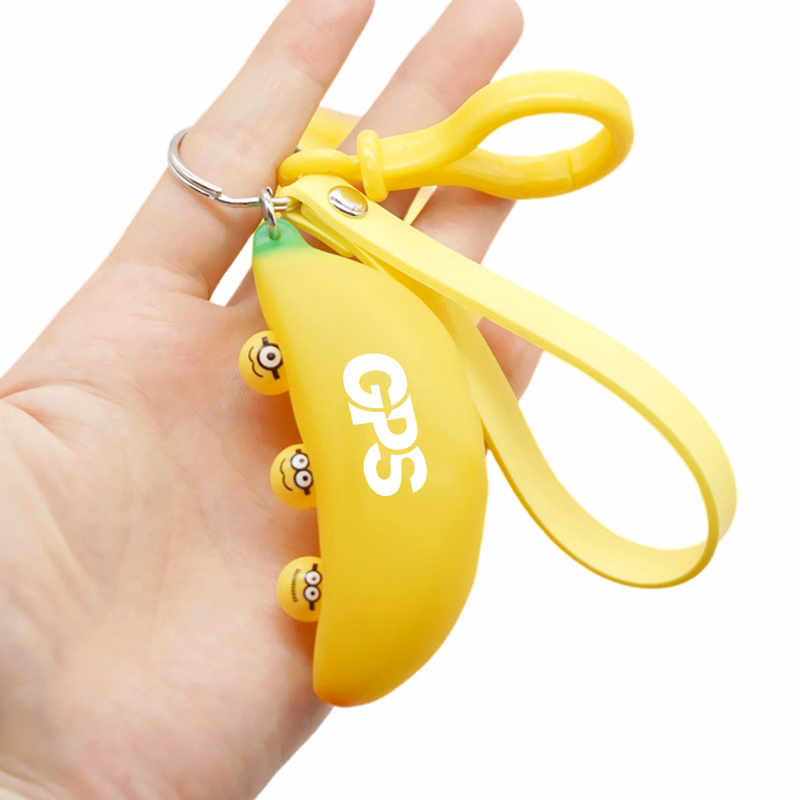 Banana Shaped Stress Relief Keychain w/ Keychain
