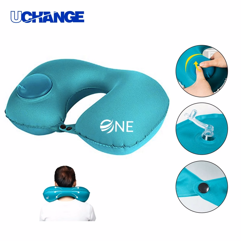 U Shape Inflatable Neck Travel Pillow for Airplane Use