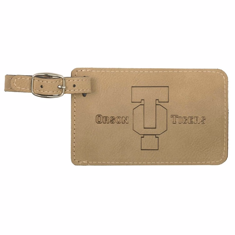 Light Brown Faux Leather Luggage Tag