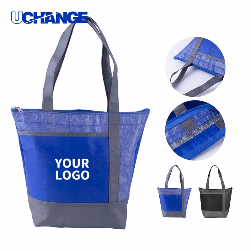 Insulated Non Woven Lunch Tote Bag Carrier with Reinforced Handle