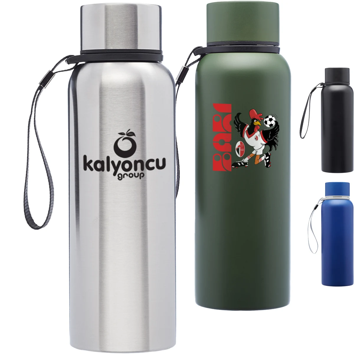 17 oz Vacuum Insualted Ransom Water Bottle w/ Carrying Strap 1