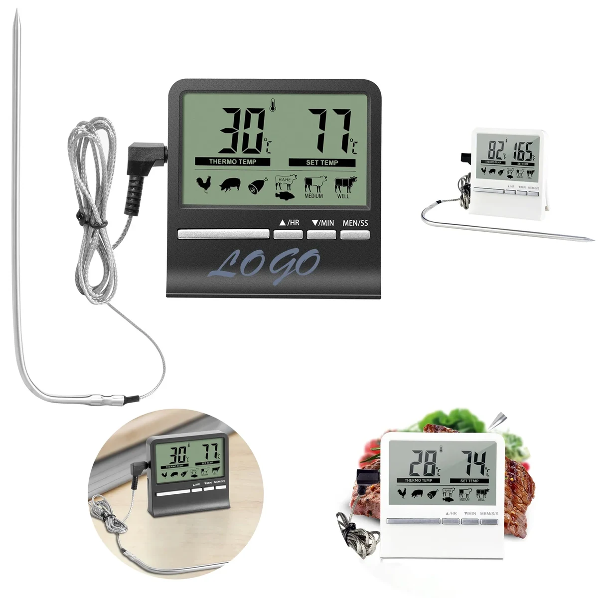 LCD Large Screen Meat Thermometer 1