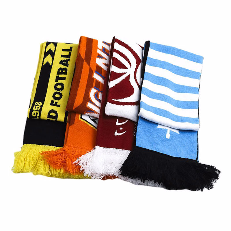 Custom Stadium Knit Scarf Soccer Scarves With Fringe
