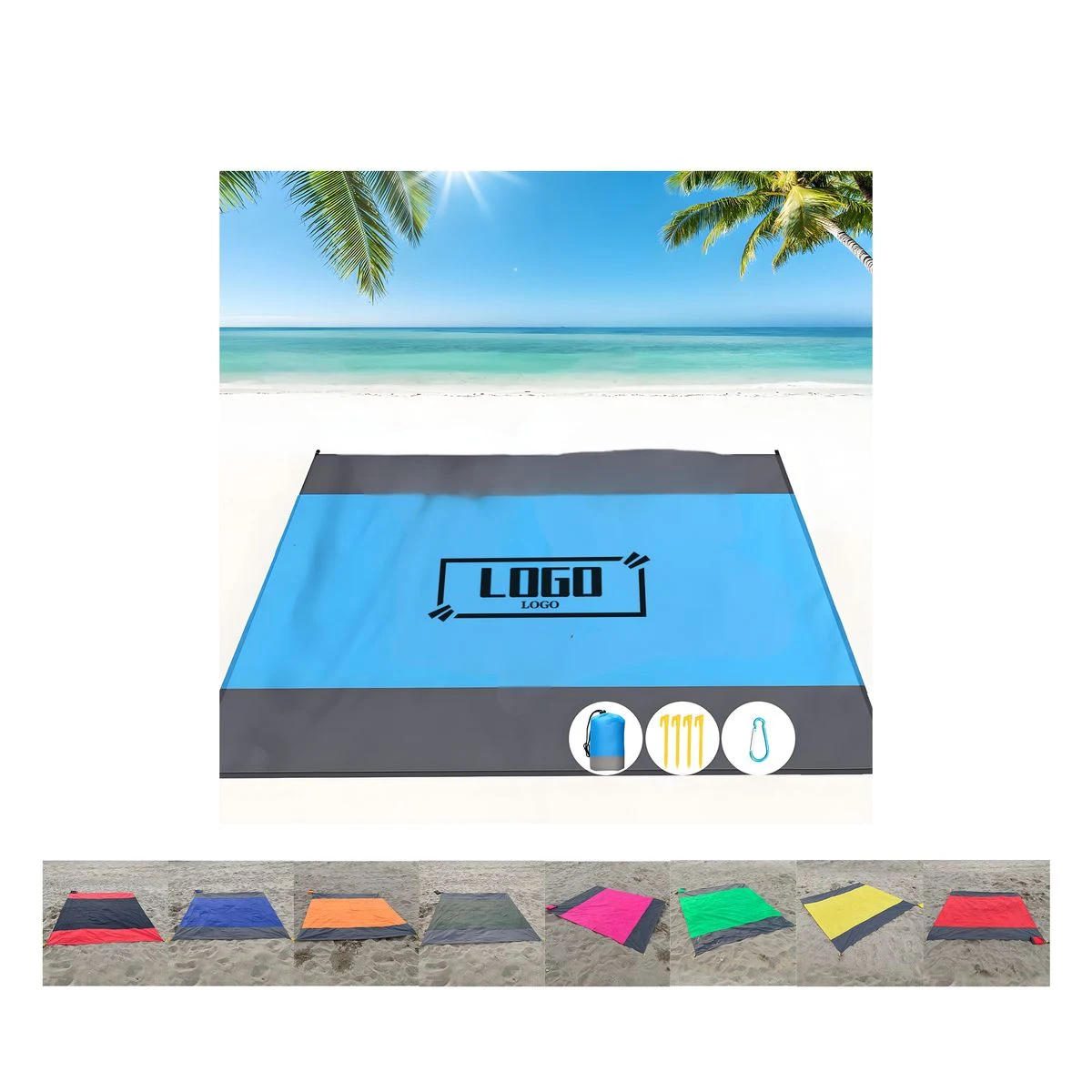 Beach Blanket Sandproof Waterproof 79" X 83" 1