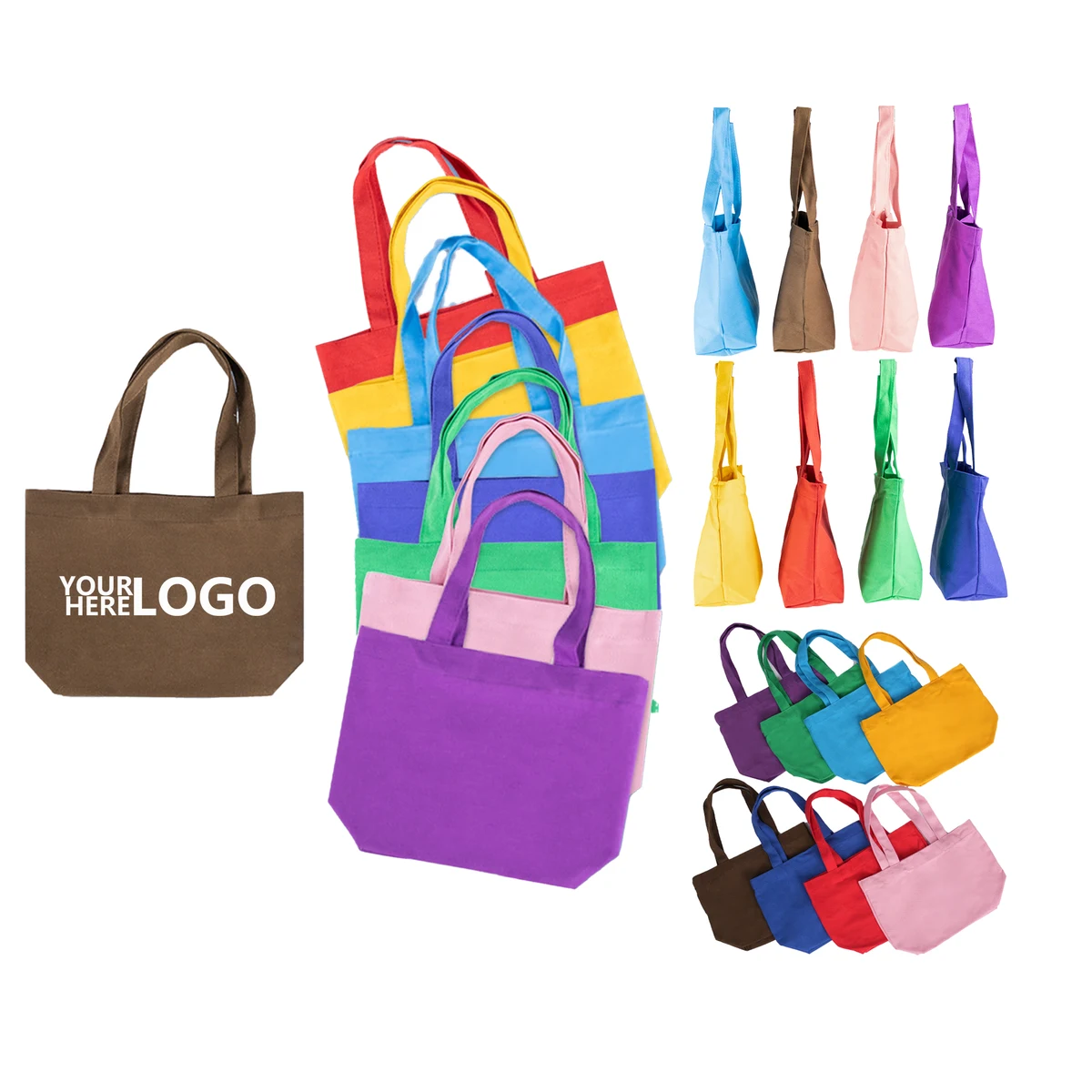 Canvas Tote in Rainbow Shades, custom tote bag with logo imprint 1