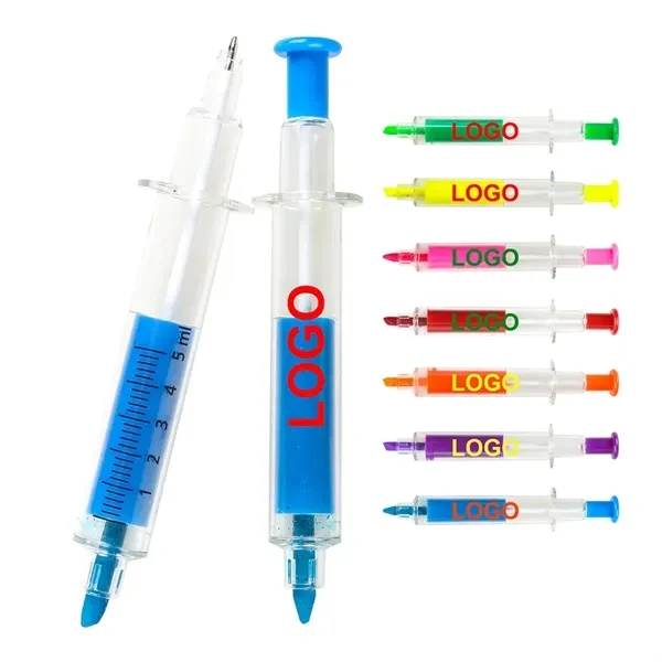 Custom 5.5 inch Syringe Shape Novelty Pens — Healthcare Professional Gift Set 1