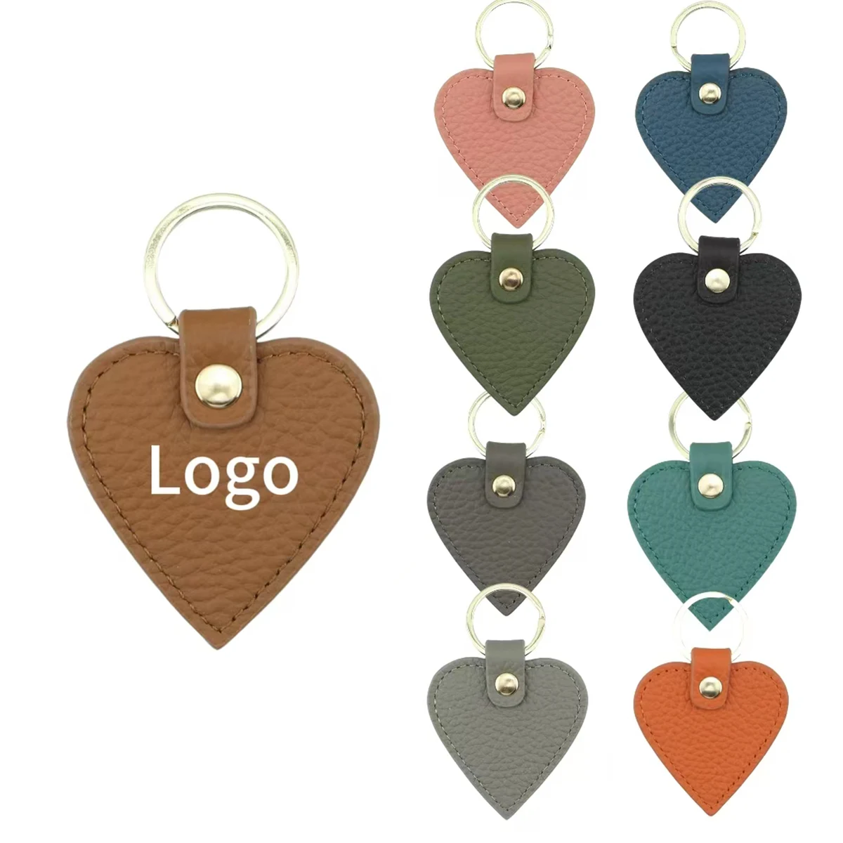 Heart Shaped Leather Keychain 1