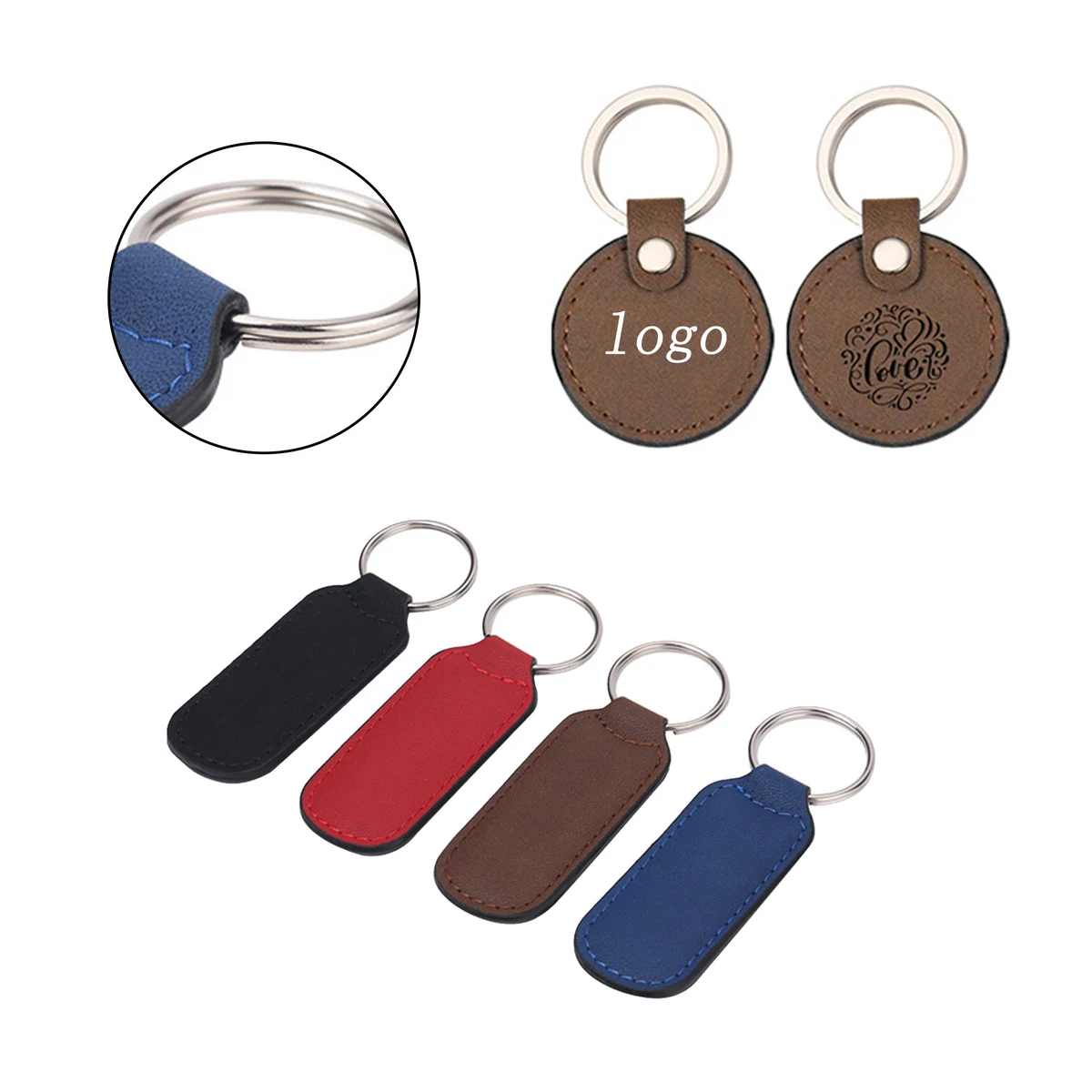 PU Leather Blank Keychain With Customizable Patterns 1
