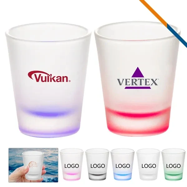 Custom 1.75 oz Frosted Shot Glasses with Velvet Finish — Party Promo Giveaway 1