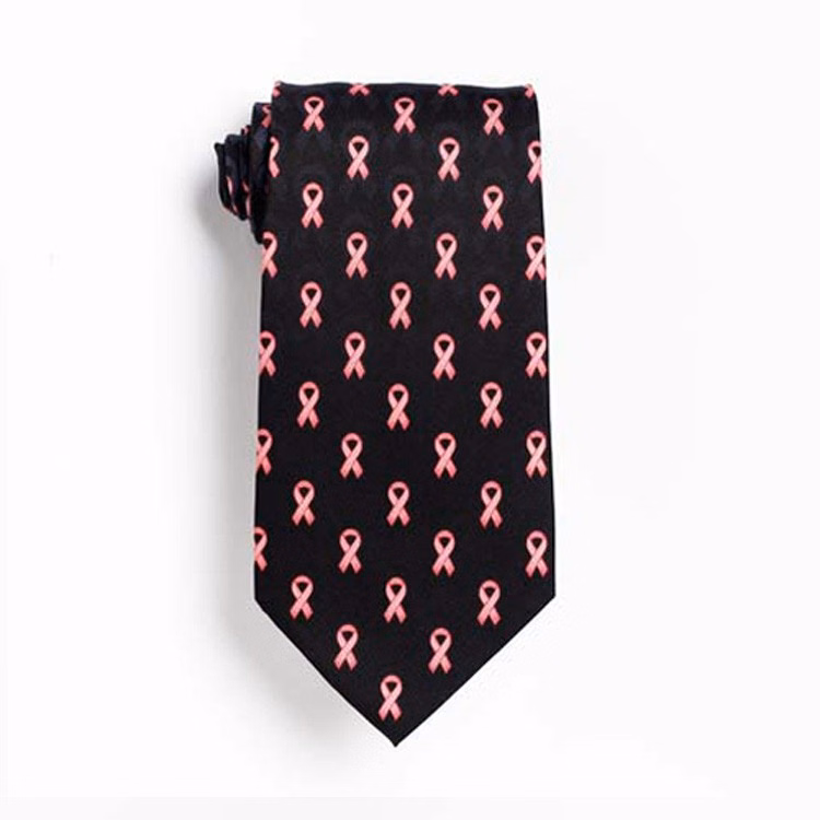Black/Pink Ribbon Novelty Tie