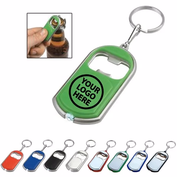 3-in-1 Bottle Opener Key Chain with LED Light