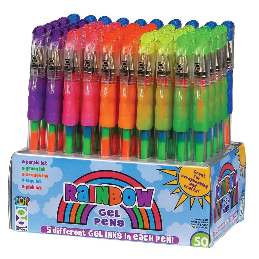 Rainbow Gel Pens - 100 Count 5.5" 1