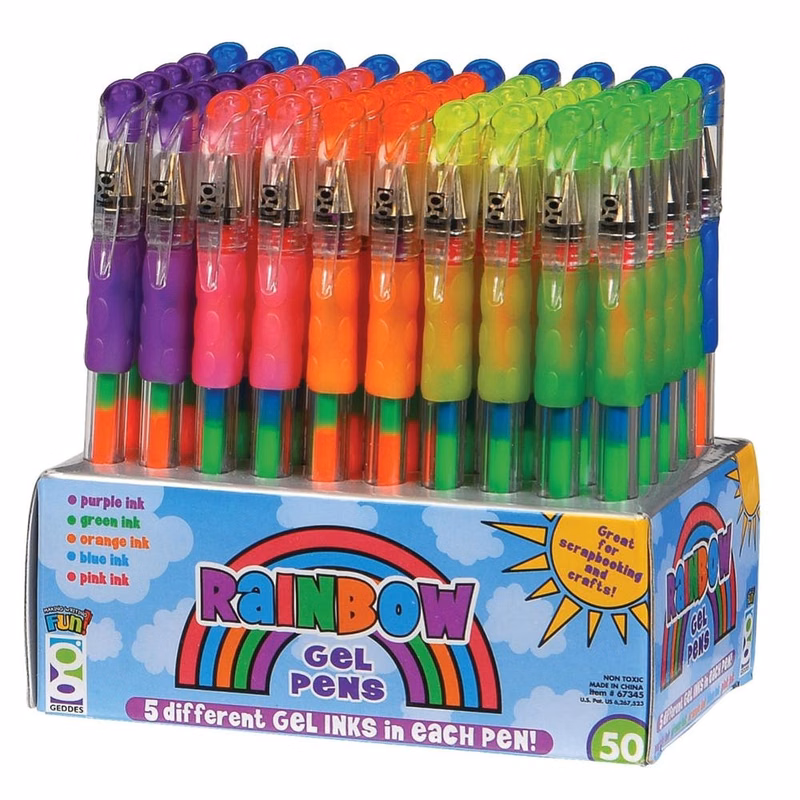 Rainbow Gel Pens - 100 Count 5.5"