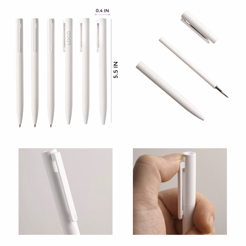 MOQ 10 PCS Elegant Pure White Click Pen
