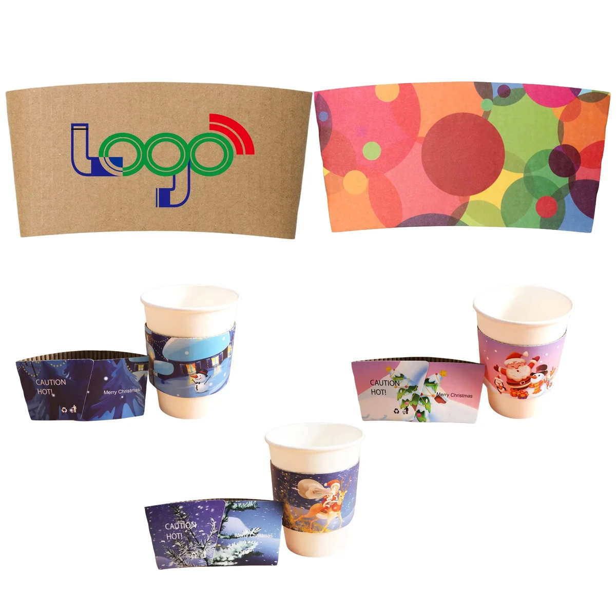 10-20oz Kraft Paper Cup Sleeve MOQ 100PCS 1