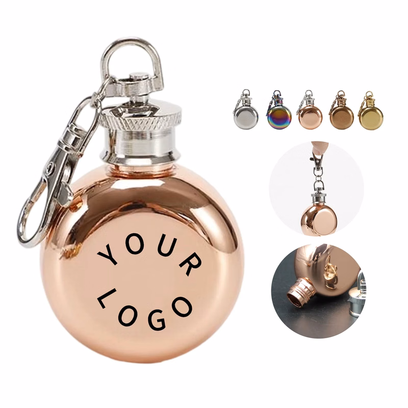 1oz Round Keychain Flask