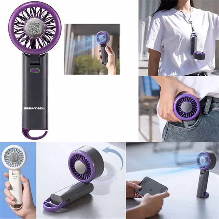 Mini Portable Ice-Cooling Hand Fan with Lanyard