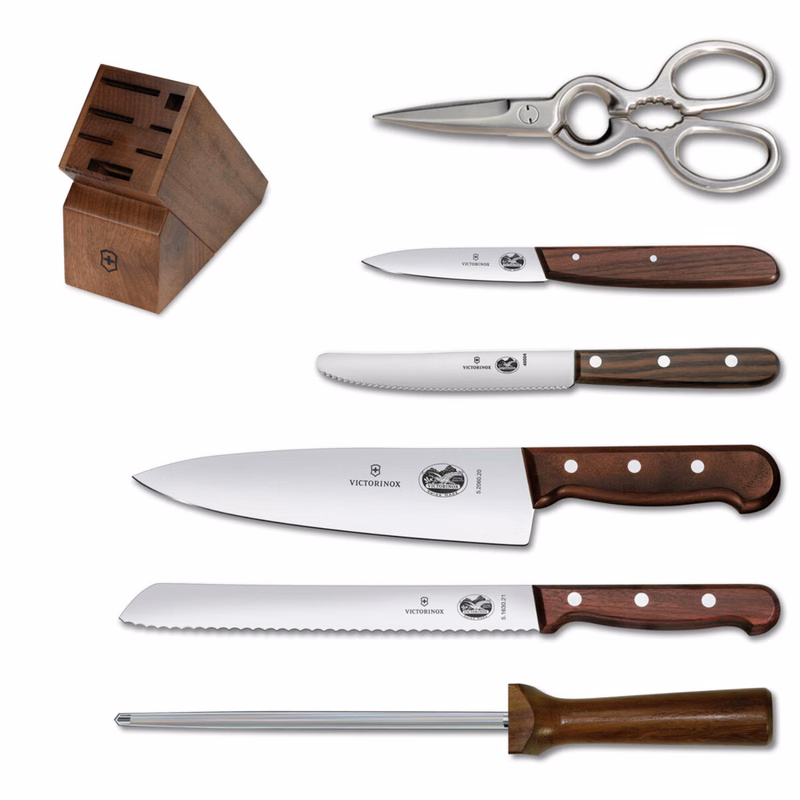 Victorinox® - Swiss Army German Made 7-Piece Wood Block Knife Set