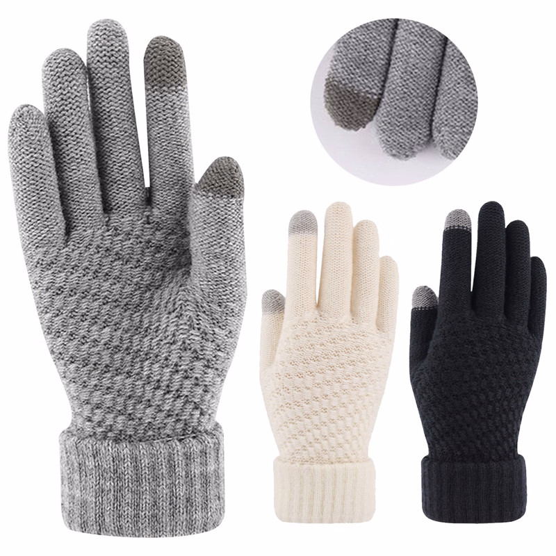 Knitted Comfort Thickened Cold-Proof Touch Screen Gloves