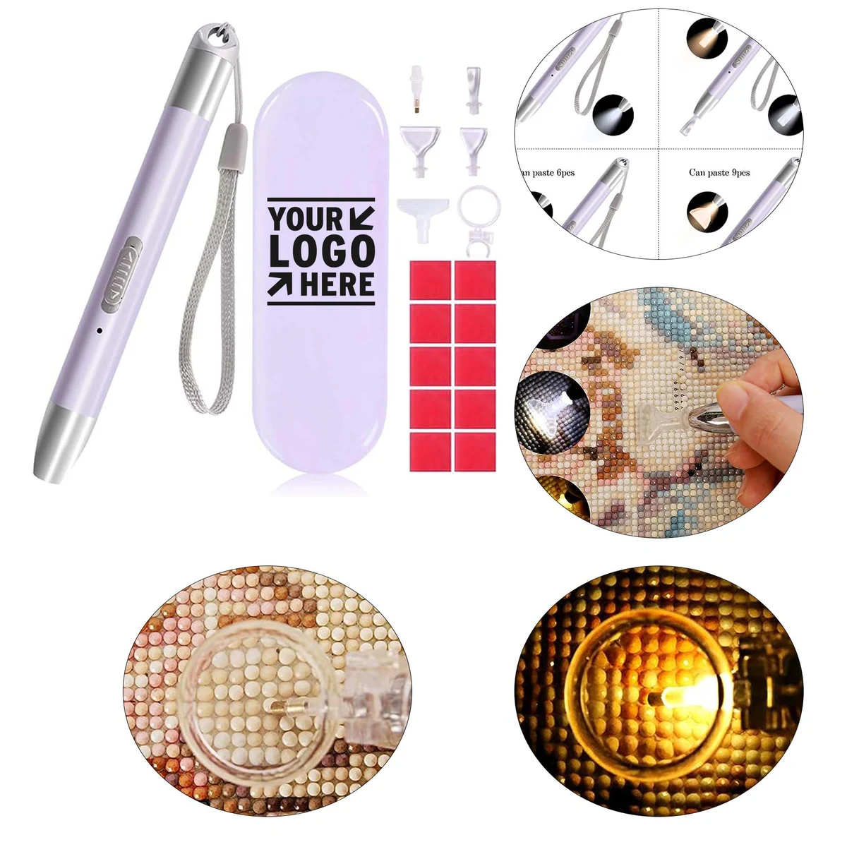 Diamond Painting Drill LED Pen Replacement Heads Magnifier Storage Case for DIY Crafts Tools 1