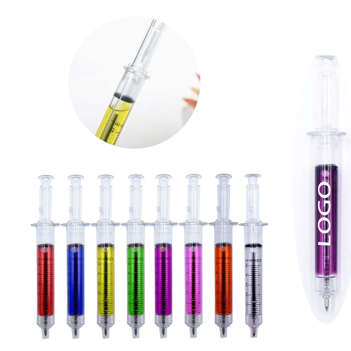 Plastic Syringe Pen, custom pen with logo imprint 1