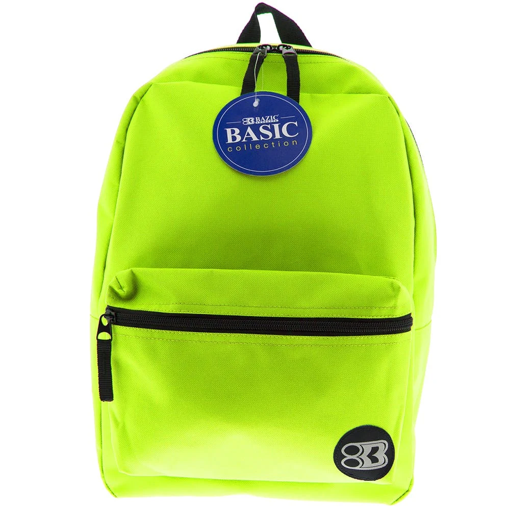 16" Basic Backpacks - Lime Green 1