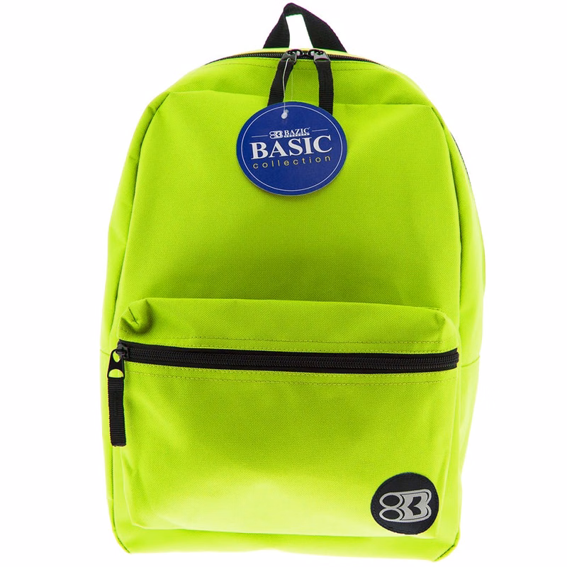 16" Basic Backpacks - Lime Green