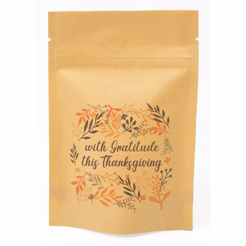 Fall Floral Predesigned Kraft Barrier Pouch (4"W x 6"H x 2"D)