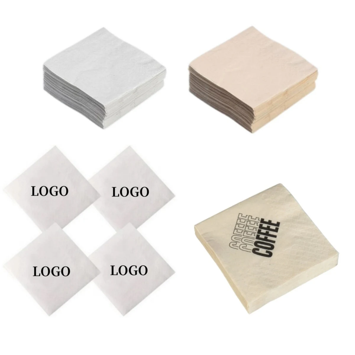 4.5"L x 4.5"W 2 Ply Tissue Napkin 1