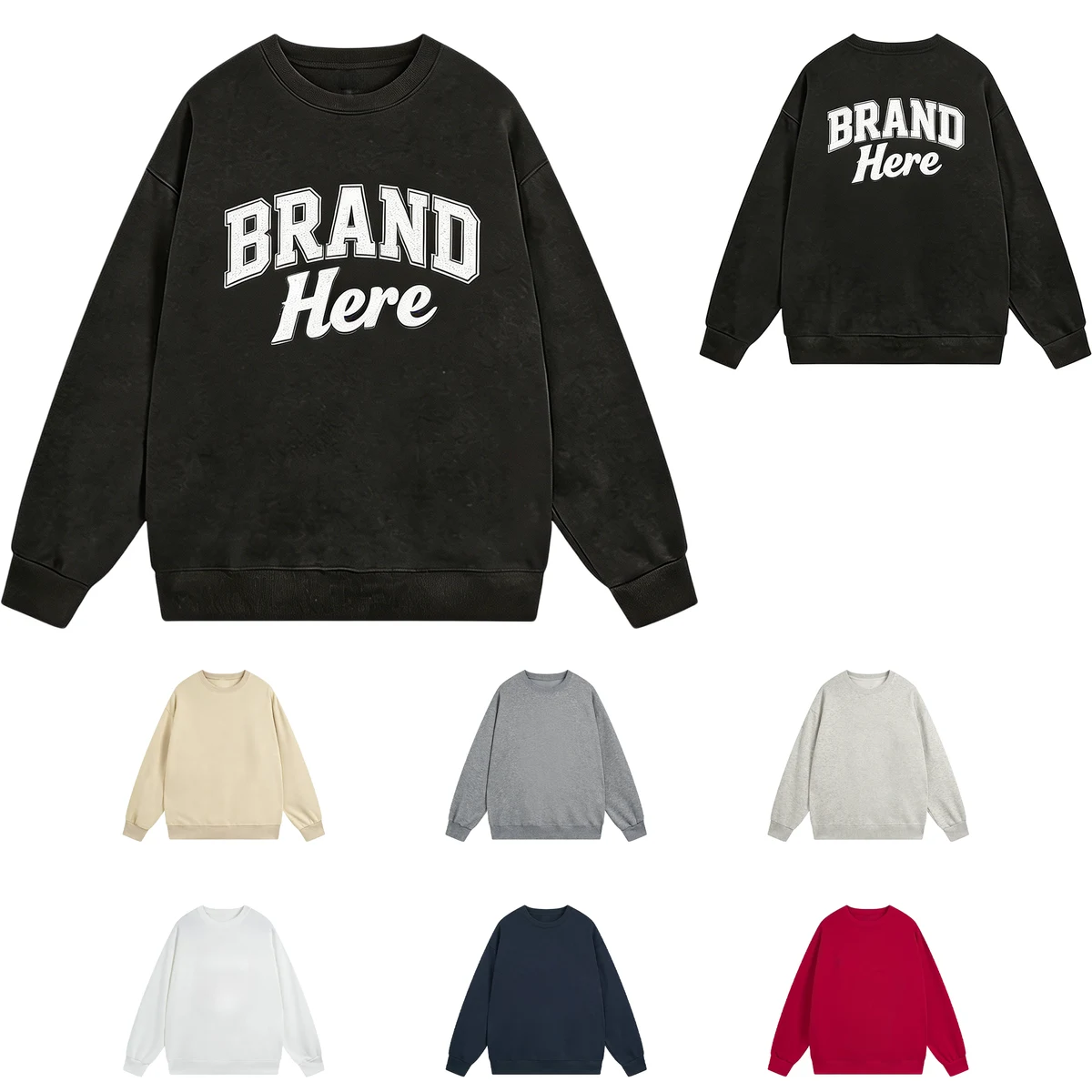 Crew Neck Pullover Sweatshirt, custom hoodie or sweatshirt with logo imprint 1