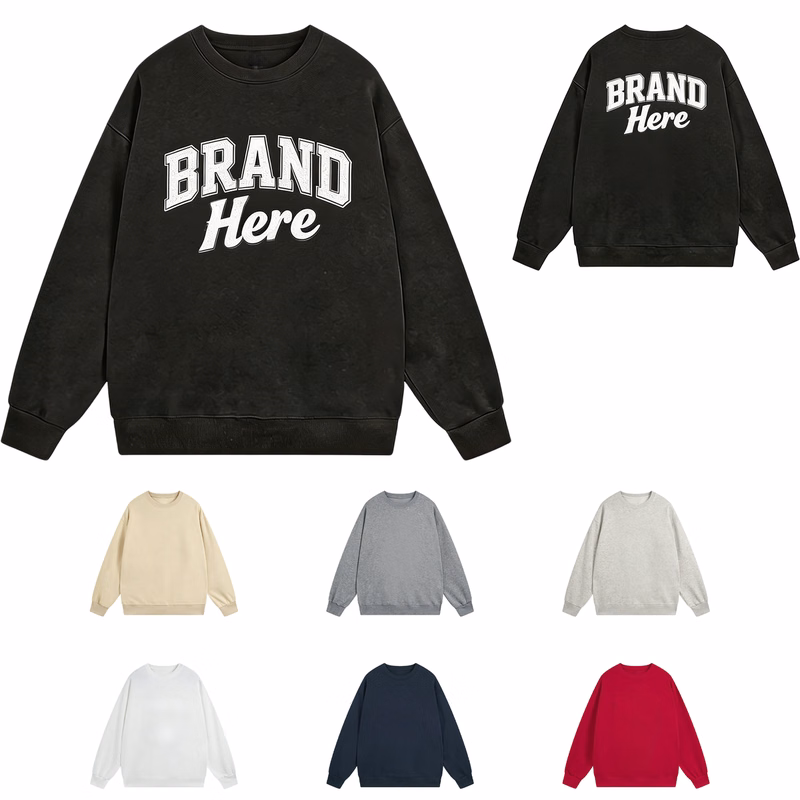 Crew Neck Pullover Sweatshirt