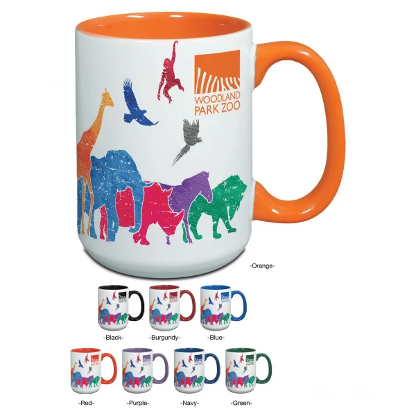 15 Oz. Mighty Two-Tone Mug w/C Shaped Handle 1