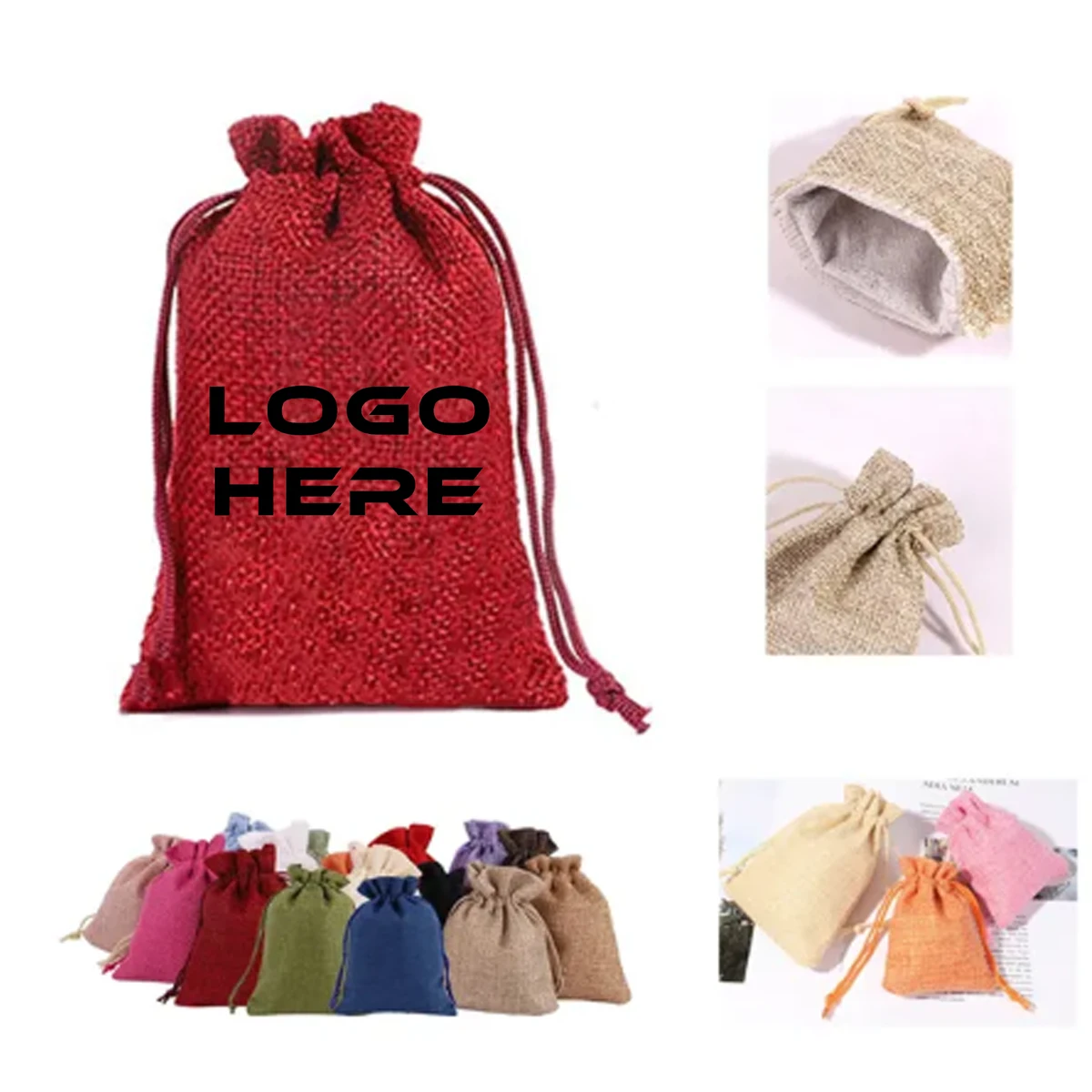 Burlap Drawstring Bags 1