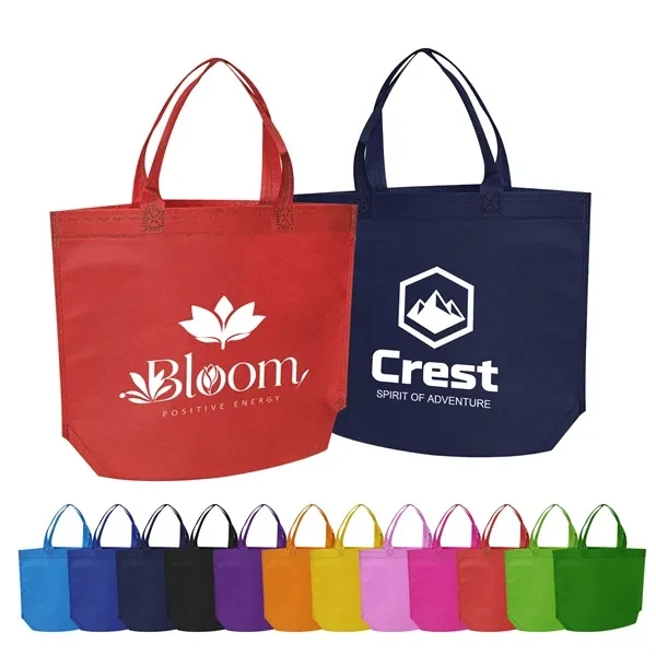 Custom 13x10 Eco Friendly Non Woven Tote Bag with Gusset — Trade Show Giveaway 1