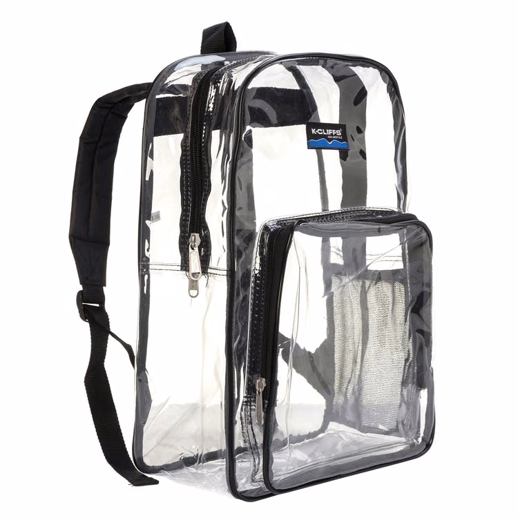 17" Classic Clear Backpacks - Black Trim