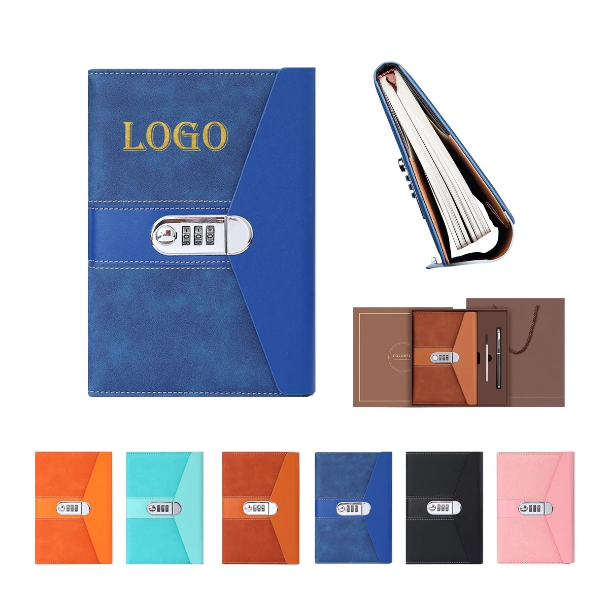 Leather Password Locking Notebook 1