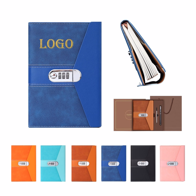Leather Password Locking Notebook