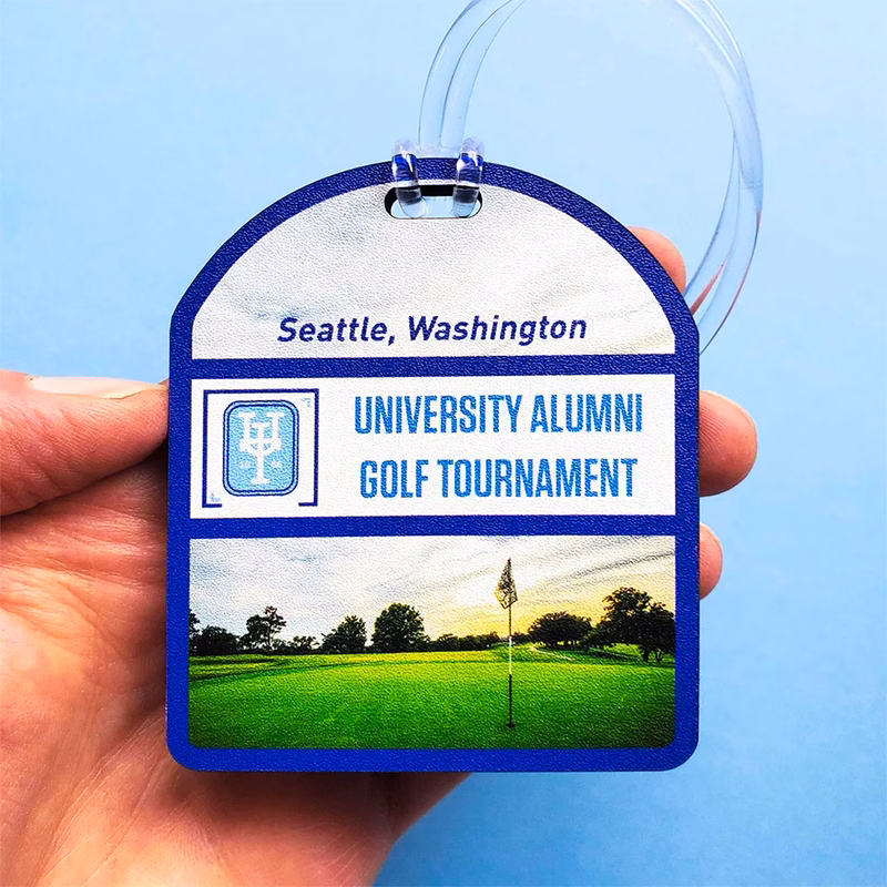 Custom Ultra Vivid Recycled Wood Bag Tags