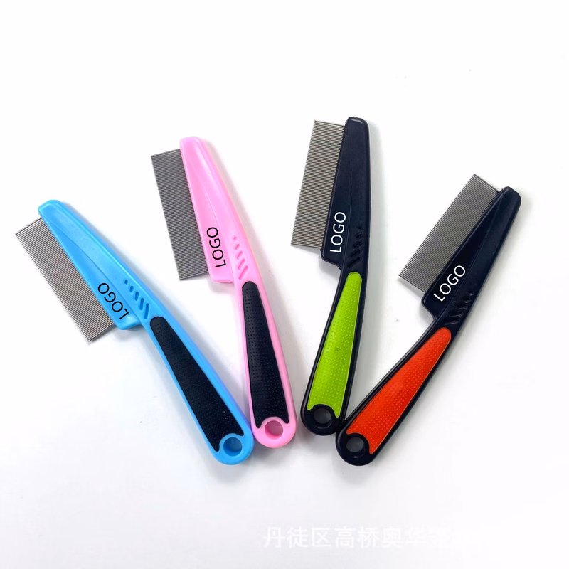 Rubber Handle Dog Hair Pin Comb