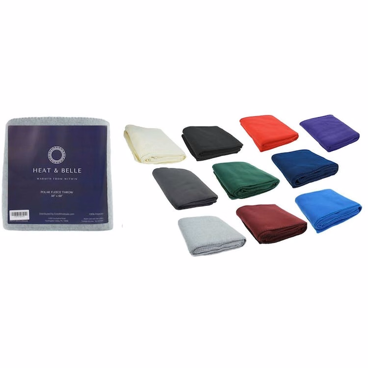 Polar Fleece Throw Blankets - Charcoal 50" x 60"
