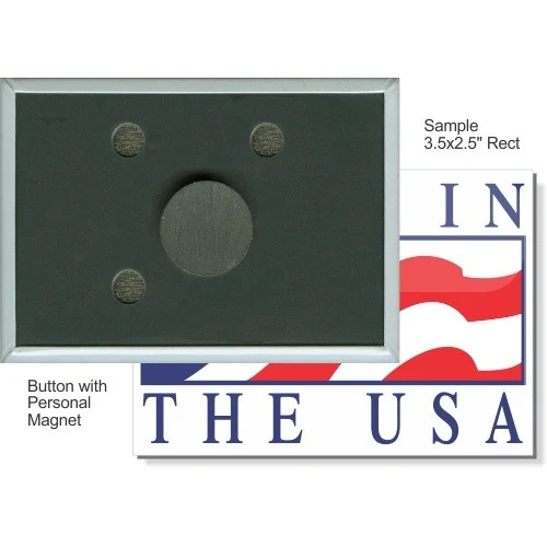 Personal Magnet 3 1/2 Inch X 2 1/2 Inch Rectangular Button 1