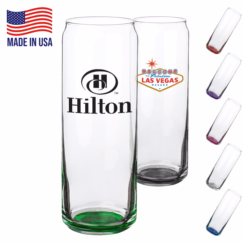 USA Made Slim Can Glasses 12 oz.