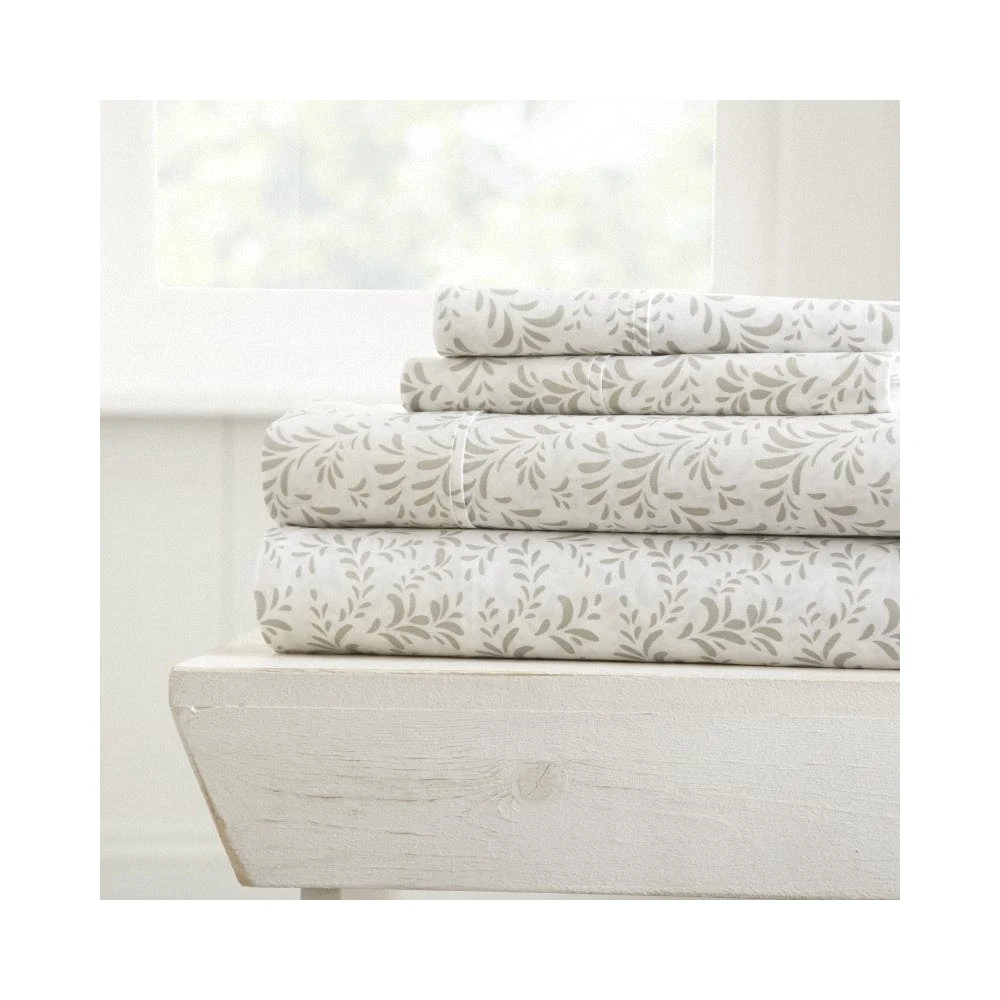Premium Sheet Sets - Light Gray Vine Queen 4 Piece 1