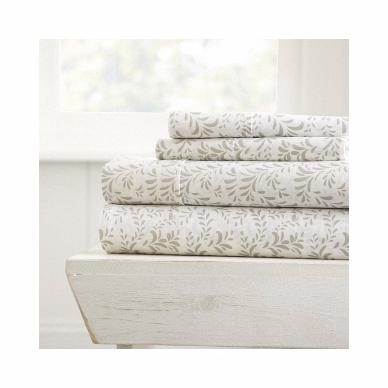 Premium Sheet Sets - Light Gray Vine Queen 4 Piece